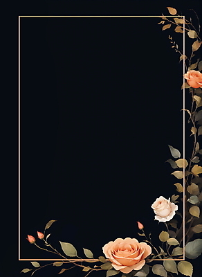 JPG 꽃 잎 일러스트 프레임 사람없음 장미 사각형 주황색 테두리 카피스페이스 보테니컬아트 국내일러스트 AI일러스트 AI콘텐츠 도형 식물 컬러 공백 파일형식