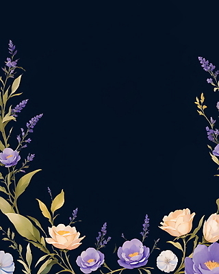 JPG 꽃 잎 일러스트 프레임 사람없음 장미 보라색 데이지 라일락 카피스페이스 보테니컬아트 국내일러스트 AI일러스트 AI콘텐츠 식물 컬러 공백 파일형식