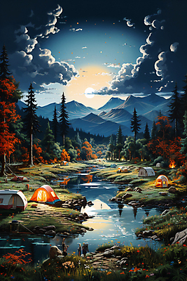 JPG 나무 구름 편집이미지 꽃 밤하늘 산 텐트 풍경 사람없음 강 캠핑 달 바위 모닥불 캠핑장 달빛 디지털합성 캠핑카 편집실사 자연요소 식물 자동차 하늘 불 레저 캠핑도구 돌_바위 야간 CG 파일형식