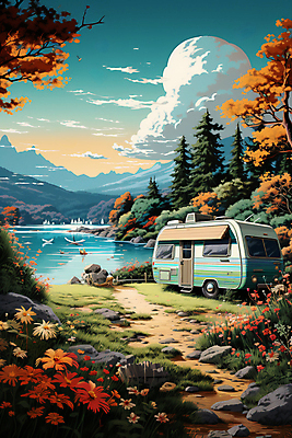 JPG 나무 구름 편집이미지 꽃 호수 하늘 산 풍경 사람없음 캠핑 바위 캠핑장 디지털합성 캠핑카 카라반 선박 편집실사 자연요소 식물 수상교통 자동차 레저 돌_바위 CG 파일형식