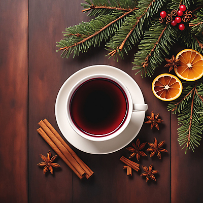 JPG 편집이미지 열매 사람없음 컵 하이앵글 레드와인 레몬 솔잎 시나몬스틱 뱅쇼 팔각회향 편집실사 AI포토 AI콘텐츠 식물 식기 뷰포인트 잎 과일 와인 향신료 CG 시나몬 파일형식