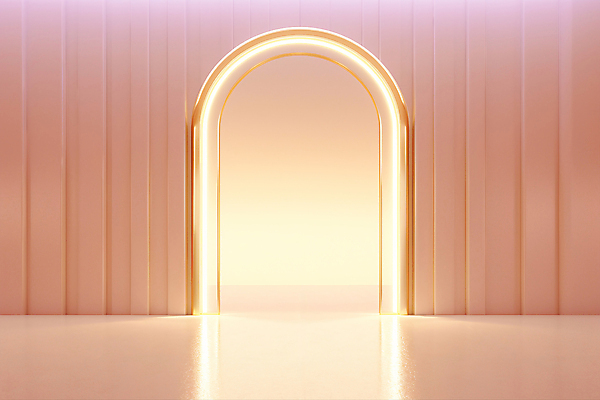 JPG 편집이미지 분홍색 프레임 사람없음 빛 문 디지털합성 아치 네온 편집소스 편집실사 AI포토 AI콘텐츠 컬러 CG 파일형식