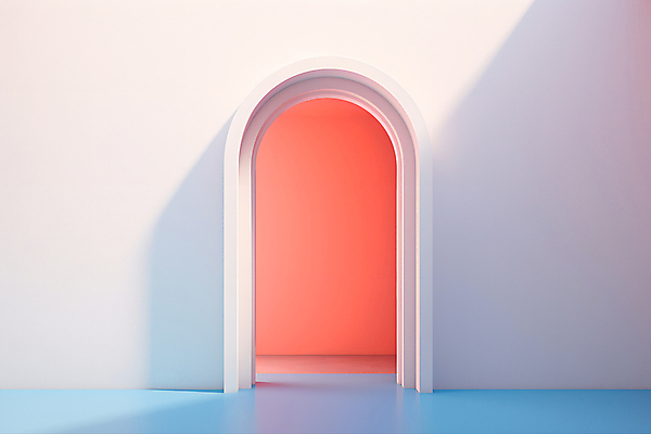 JPG 편집이미지 프레임 사람없음 문 흰색 디지털합성 아치 편집소스 코랄 편집실사 AI포토 AI콘텐츠 컬러 CG 파일형식