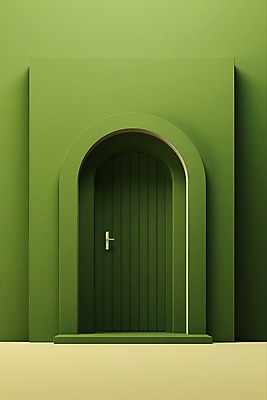 JPG 편집이미지 프레임 사람없음 초록색 문 디지털합성 아치 편집소스 편집실사 AI포토 AI콘텐츠 컬러 CG 파일형식