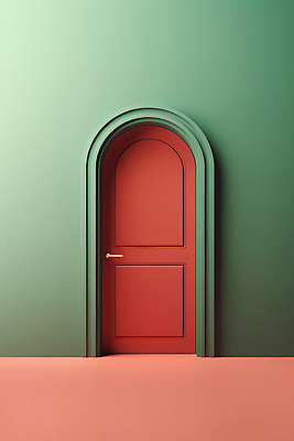 JPG 편집이미지 프레임 사람없음 빨간색 초록색 문 디지털합성 아치 편집소스 편집실사 AI포토 AI콘텐츠 컬러 CG 파일형식