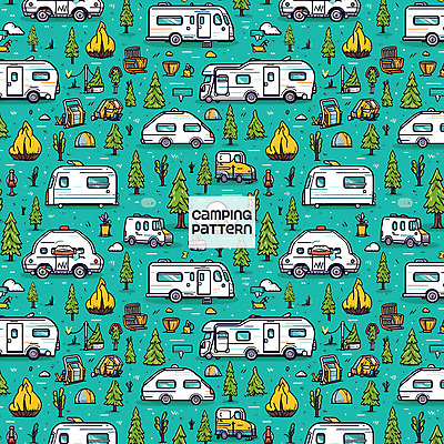 PSD 나무 패턴 일러스트 캠핑도구 사람없음 캠핑 패턴백그라운드 풀 캠핑카 민트색 국내일러스트 식물 컬러 백그라운드 무늬 자동차 레저 도구 파일형식