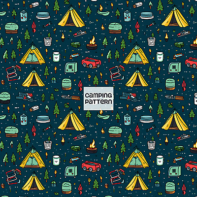 PSD 나무 패턴 일러스트 촛불 불꽃 텐트 캠핑도구 사람없음 캠핑 머그컵 패턴백그라운드 공구 모닥불 남색 국내일러스트 식물 컬러 백그라운드 무늬 초 불 레저 컵 도구 파일형식