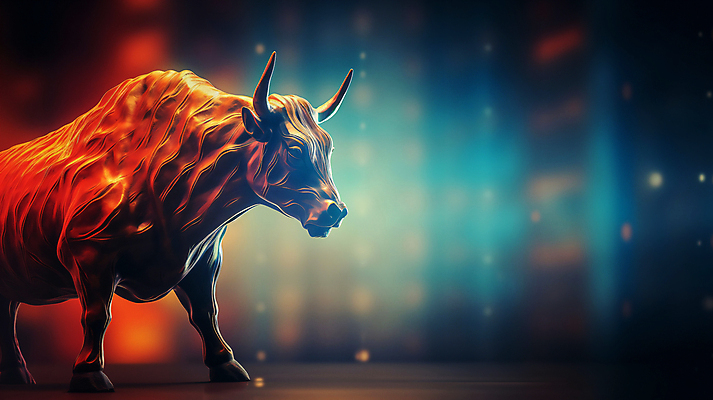 JPG 편집이미지 사람없음 빨간색 경제 파란색 거래 주식 재테크 디지털합성 황소 투자 상한가 하한가 카피스페이스 편집실사 AI컴퓨터그래픽 AI콘텐츠 컬러 비즈니스 금융 공백 소 CG 파일형식