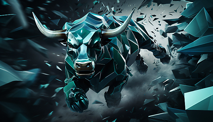 JPG 편집이미지 조각 사람없음 경제 달리기 손상 거래 파편 주식 재테크 디지털합성 황소 투자 청록색 먼지 상한가 하한가 편집실사 AI컴퓨터그래픽 AI콘텐츠 컬러 컨셉 비즈니스 모션 금융 소 CG 파일형식