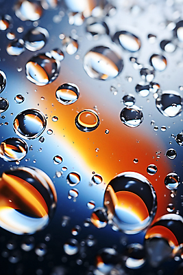 JPG 편집이미지 사람없음 주황색 물방울 남색 물거품 편집실사 AI포토 AI콘텐츠 컬러 거품 CG 파일형식