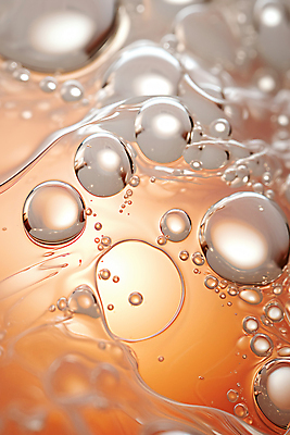 JPG 편집이미지 사람없음 주황색 회색 물방울 물거품 편집실사 AI포토 AI콘텐츠 컬러 거품 CG 파일형식