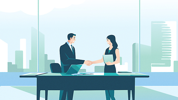 여자 남자 일러스트 회사 창문 협력 악수 협상 들기 정장 빌딩 상반신 성인 두명 건물 초록색 노트북 태블릿 사무실 마주보기 거래 비즈니스맨 비즈니스우먼 책상 문서 성인만 국내일러스트 AI파일 건축물 옷 컬러 가구 비즈니스 모션 사람 손짓 전자제품 스마트기기 직장인 파일형식 벡터