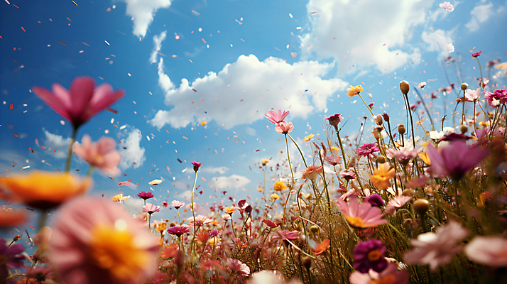 JPG 구름 편집이미지 꽃 꽃밭 자연 하늘 풍경 사람없음 풀 코스모스 꽃가루 편집실사 AI포토 AI콘텐츠 자연요소 식물 가루 CG 생태계 파일형식