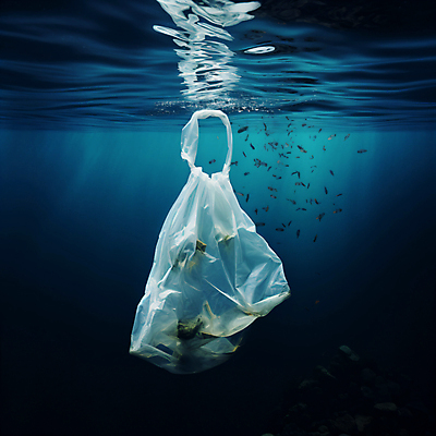 JPG 편집이미지 물결 바다 비닐봉투 사람없음 파란색 바닷속 사회이슈 해양오염 해양쓰레기 편집실사 AI포토 AI콘텐츠 컬러 컨셉 봉투 수중 환경오염 쓰레기 CG 파일형식