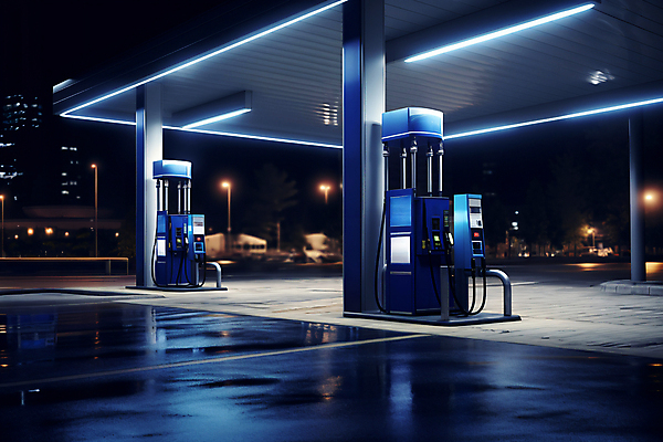 JPG 편집이미지 사람없음 빛 어둠 야간 디지털합성 주유기 주유소 편집실사 AI포토 AI콘텐츠 자연요소 기계 CG 주유 파일형식