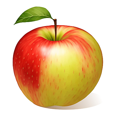 잎 과일 일러스트 사람없음 빨간색 한개 사과 꼭지 국내일러스트 AI파일 식물 1 컬러 파일형식 벡터