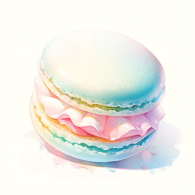 JPG 일러스트 수채화 사람없음 초록색 마카롱 국내일러스트 AI일러스트 AI콘텐츠 컬러 디저트 파일형식