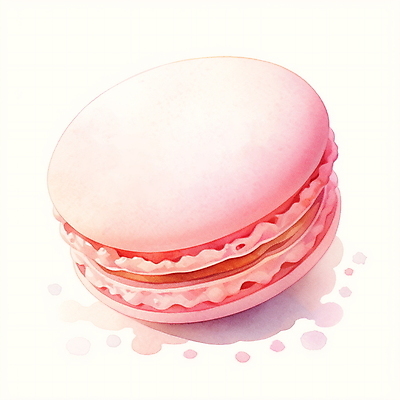 JPG 분홍색 일러스트 수채화 사람없음 마카롱 국내일러스트 AI일러스트 AI콘텐츠 컬러 디저트 파일형식