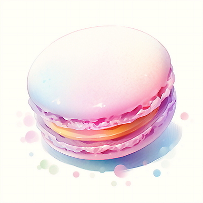 JPG 분홍색 일러스트 수채화 사람없음 마카롱 국내일러스트 AI일러스트 AI콘텐츠 컬러 디저트 파일형식