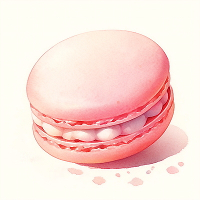 JPG 분홍색 일러스트 수채화 사람없음 마카롱 국내일러스트 AI일러스트 AI콘텐츠 컬러 디저트 파일형식