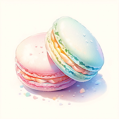 JPG 일러스트 수채화 사람없음 컬러풀 마카롱 부스러기 국내일러스트 AI일러스트 AI콘텐츠 컬러 디저트 파일형식