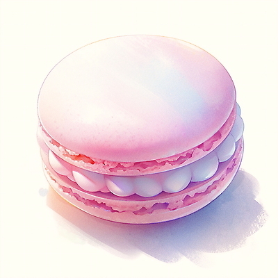 JPG 분홍색 일러스트 수채화 사람없음 마카롱 국내일러스트 AI일러스트 AI콘텐츠 컬러 디저트 파일형식