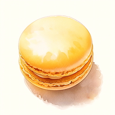 JPG 일러스트 수채화 사람없음 노란색 마카롱 국내일러스트 AI일러스트 AI콘텐츠 컬러 디저트 파일형식