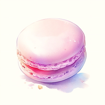JPG 일러스트 수채화 사람없음 보라색 마카롱 부스러기 국내일러스트 AI일러스트 AI콘텐츠 컬러 디저트 파일형식