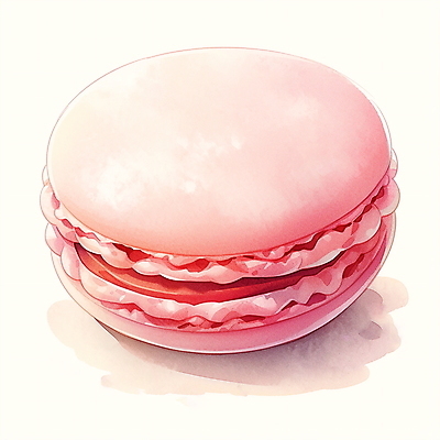 JPG 분홍색 일러스트 수채화 사람없음 마카롱 국내일러스트 AI일러스트 AI콘텐츠 컬러 디저트 파일형식