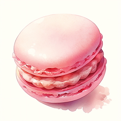 JPG 분홍색 일러스트 수채화 사람없음 마카롱 국내일러스트 AI일러스트 AI콘텐츠 컬러 디저트 파일형식