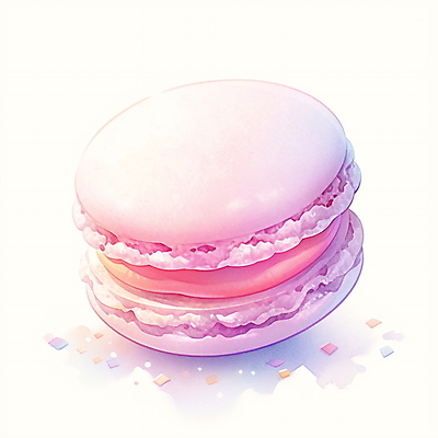 JPG 분홍색 일러스트 수채화 사람없음 마카롱 부스러기 국내일러스트 AI일러스트 AI콘텐츠 컬러 디저트 파일형식