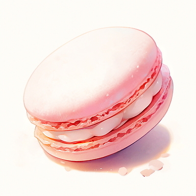 JPG 분홍색 일러스트 수채화 사람없음 마카롱 부스러기 국내일러스트 AI일러스트 AI콘텐츠 컬러 디저트 파일형식
