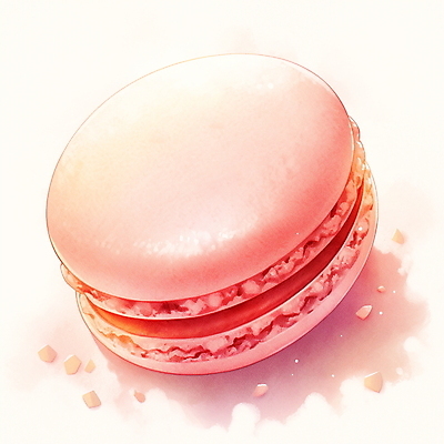 JPG 분홍색 일러스트 수채화 사람없음 마카롱 부스러기 국내일러스트 AI일러스트 AI콘텐츠 컬러 디저트 파일형식