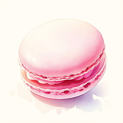 JPG 분홍색 일러스트 수채화 사람없음 마카롱 국내일러스트 AI일러스트 AI콘텐츠 컬러 디저트 파일형식