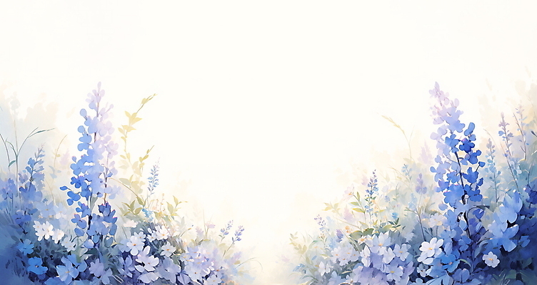 JPG 꽃 일러스트 자연 수채화 사람없음 파란색 풀 라일락 카피스페이스 보테니컬아트 국내일러스트 AI일러스트 AI콘텐츠 식물 컬러 공백 생태계 파일형식