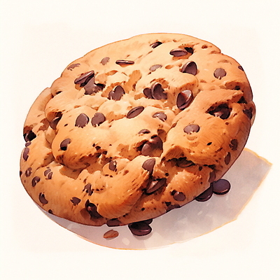 JPG 일러스트 디저트 수채화 사람없음 갈색 쿠키 부스러기 초코칩쿠키 국내일러스트 AI일러스트 AI콘텐츠 음식 컬러 초코칩 초코쿠키 파일형식