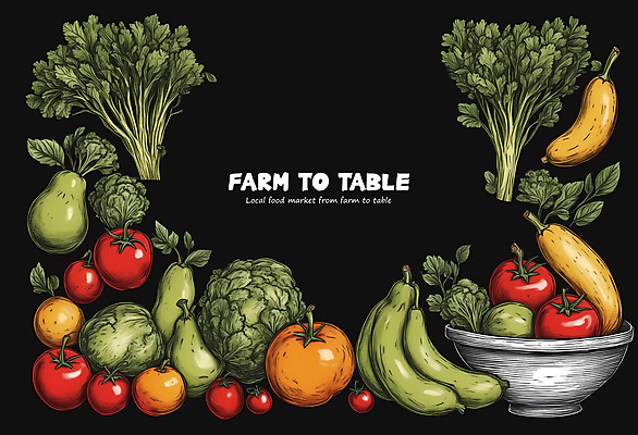 PSD 그릇 토마토 채소 과일 일러스트 식재료 프레임 바나나 사람없음 양배추 국내일러스트 식기 파일형식