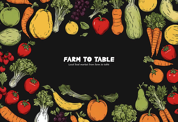 PSD 토마토 채소 과일 일러스트 식재료 딸기 포도 파프리카 프레임 바나나 사람없음 당근 국내일러스트 뿌리채소 파일형식