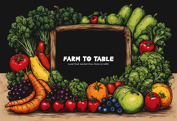 PSD 토마토 채소 과일 일러스트 식재료 포도 프레임 사람없음 사각형 당근 양배추 블루베리 국내일러스트 도형 뿌리채소 파일형식