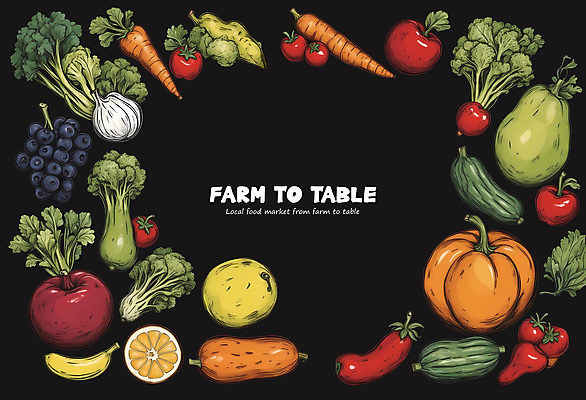PSD 채소 과일 일러스트 식재료 호박 포도 프레임 사람없음 사각형 당근 비트 국내일러스트 도형 뿌리채소 파일형식