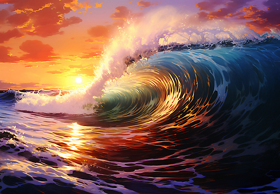 JPG 구름 편집이미지 물결 파도 자연 하늘 풍경 사람없음 일몰 디지털합성 웨이브 이미지편집 편집실사 자연요소 바다 노을 CG 생태계 파일형식