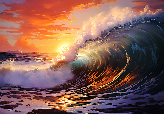 JPG 구름 편집이미지 물결 파도 자연 하늘 풍경 사람없음 일몰 디지털합성 웨이브 이미지편집 편집실사 자연요소 바다 노을 CG 생태계 파일형식