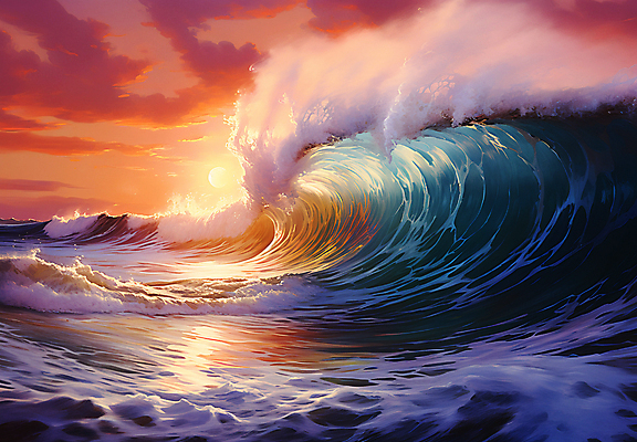 JPG 구름 편집이미지 물결 파도 자연 하늘 풍경 사람없음 일몰 디지털합성 웨이브 이미지편집 편집실사 자연요소 바다 노을 CG 생태계 파일형식