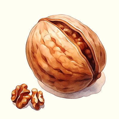 JPG 음식 일러스트 수채화 사람없음 갈색 견과류 호두 국내일러스트 AI일러스트 AI콘텐츠 컬러 파일형식