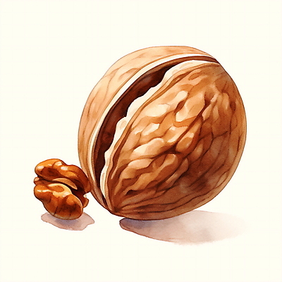 JPG 음식 일러스트 수채화 사람없음 갈색 견과류 호두 국내일러스트 AI일러스트 AI콘텐츠 컬러 파일형식