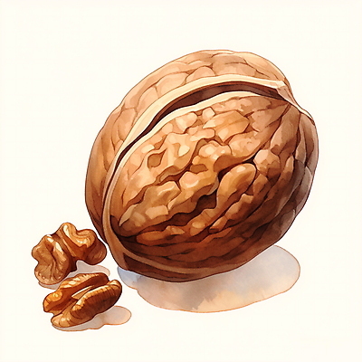 JPG 음식 일러스트 수채화 사람없음 갈색 견과류 호두 국내일러스트 AI일러스트 AI콘텐츠 컬러 파일형식