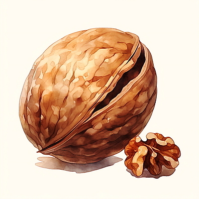 JPG 음식 일러스트 수채화 사람없음 갈색 견과류 호두 2025년 트렌드컬러 국내일러스트 모카무스 AI일러스트 AI콘텐츠 컬러 연도 파일형식