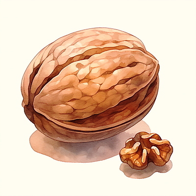 JPG 음식 일러스트 수채화 사람없음 갈색 견과류 호두 2025년 트렌드컬러 국내일러스트 모카무스 AI일러스트 AI콘텐츠 컬러 연도 파일형식