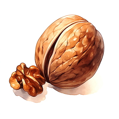 JPG 음식 일러스트 수채화 사람없음 갈색 견과류 호두 국내일러스트 AI일러스트 AI콘텐츠 컬러 파일형식