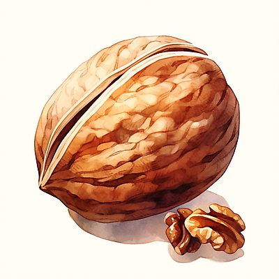 JPG 음식 일러스트 수채화 사람없음 갈색 견과류 호두 2025년 트렌드컬러 국내일러스트 모카무스 AI일러스트 AI콘텐츠 컬러 연도 파일형식